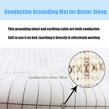 Load image into Gallery viewer, Grounding Sheet Silver Fiber Grounding Mat with Grounded Connection Cord Safe Sleep Therapy EMF Protection (76x80in)