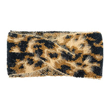 Load image into Gallery viewer, Fittia Leopard Winter Headband, Knit Ear Warmer Headband for Women, Warm and Fuzzy Cheetah Head Band, Brown