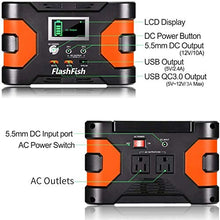 Load image into Gallery viewer, 200W Peak Power Station, Flashfish CPAP Battery 166Wh 45000mAh Backup Power Pack 110V 150W Lithium Battery Pack Camping Solar Generator For CPAP Camping Home Emergency Power Supply