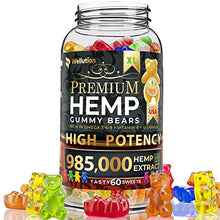 Load image into Gallery viewer, Hemp Gummies Premium 985,000 High Potency - Fruity Gummy Bear with Hemp Oil - Natural Hemp Candy Supplements for Pain, Anxiety, Stress & Inflammation Relief - Promotes Sleep and Calm Mood