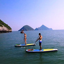 Load image into Gallery viewer, Blue Water Toys Inflatable Crossover Stand Up Paddle Board/Kayak Kit - Pump, Backpack, Coil Leash, Paddles, Detachable Seat, SUP 300 Pound Limit, 10 Feet by 32 Inches