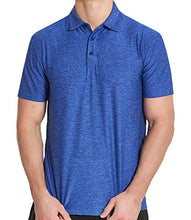 Load image into Gallery viewer, COSSNISS Men's Dry Fit Golf Polo Shirt, Blue, Medium