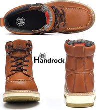Load image into Gallery viewer, HANDROCK Work Boots for Men, 6" Soft Toe Mens Work Boots, Non-Slip Puncture-Proof Water Resistant Safety EH Moc Toe Construction Work Shoes (302/11)