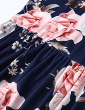 Load image into Gallery viewer, ZZER Women's Sleeveless Floral Racerback Loose Swing Casual Tunic Beach Long Maxi Dresses with Pockets (C3052RoyBlue,L)