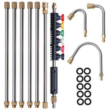 Load image into Gallery viewer, Xiny Tool Pressure Washer Extension Wand, 10 Pack Upgrade Power Washer Lance with 5 Atomization Nozzle Tips, 30°, 90°,1 Gutter Cleaner Attachment Curved Rod, 1/4" Quick Connect, 4000 PSI