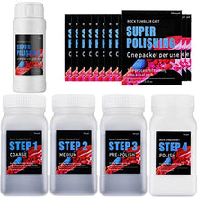 Load image into Gallery viewer, Hisoyal Rock Tumbler Grit Kit,Rock Tumbler grit and Polish Refill - 3.5 lbs Tumbling Media+polishing Ball Beads+12 Packets of brightener,Suitable for Any Brand of Rock Polisher,Rock Tumbler