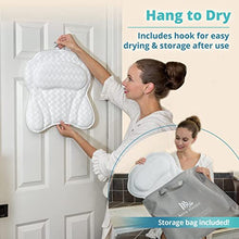 Load image into Gallery viewer, Bath Haven Bath Pillow Bathtub Pillow Back Neck Support Pillow, Spa Cushion for Tub, Relaxing Headrest Bath Pillow, Portable Washable Bathtub Accessories with 3D Air Mesh Thick Soft Bath Pillow, White
