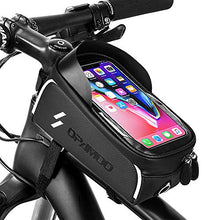 Load image into Gallery viewer, Bike Phone Front Frame Bag - Waterproof Bicycle Top Tube Cycling Phone Mount Pack Phone Case for 6.5’’ iPhone Plus xs max