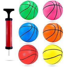 Load image into Gallery viewer, Shindel 6Pcs Mini Basketball, Small Basketball for Toddlers, Kids and Adults Basketball Party Favors Mini Toy Basketball with Pump Suitable for Pool, Indoors, Outdoors