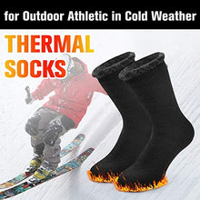 Load image into Gallery viewer, Busy Socks Winter Warm Thermal Socks for Men Women, Extra Thick Insulated Heated Crew Boot Socks for Extreme Cold Weather, 1 Pair Black, Medium