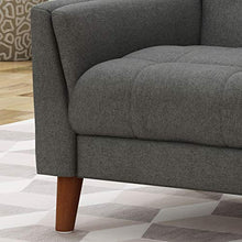 Load image into Gallery viewer, Christopher Knight Home Evelyn Mid Century Modern Fabric Arm Chair, Dark Gray, Walnut