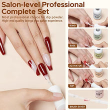 Load image into Gallery viewer, 5+3 Pcs Dipping Powder Liquid Set- 15ml Large Capacity Dip Powder Base & Top, Bond, Activator, Brush Saver for Dip Powder Nail Kit No Nail Lamp Needed (0.5oz)