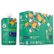Load image into Gallery viewer, Cerebelly Baby Food Pouches – White Bean Pumpkin Apple (Pack of 6), Organic Fruit & Veggie Purees, Great Snack for Toddlers, 16 Brain-supporting Nutrients from Superfoods, No Added Sugar