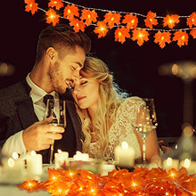 Load image into Gallery viewer, Thanksgiving Decorations Lighted Fall Garland, Fall Maple Leaves String Lights for Indoor Outdoor Total 32 ft 100 LED Maple Leaves Light,Halloween String Lights Fall Decor for Home Holiday