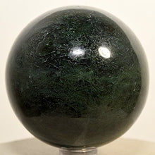 Load image into Gallery viewer, 2.3" Rich Green Moss Agate Sphere Natural Multicolor Mineral Ball Polished Crystal Decor Stone - India + Plastic Stand
