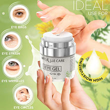 Load image into Gallery viewer, Eye Gel with Hyaluronic Acid, Reduce Dark Circles, Puffiness and Eye Bags. Anti Wrinkle Under Eye Treatment, Hydrating Gel with Collagen, Aloe and Vitamin E, Anti Aging Cream for Men & Women