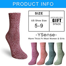 Load image into Gallery viewer, Pack of 5 Womens Thick Knit Warm Casual Wool Crew Winter Socks, Mixed Colors 1- 5 Pack,one size(fits shoe size 5-10)