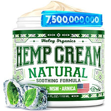 Load image into Gallery viewer, Haley Organics Hemp Cream - Made in USA - Natural Hemp Oil Extract Cream - for Discomfort in Knees, Back, Elbow and Joint - Muscle Cream infused with Arnica Extract oil, MSM and Menthol - 4 Fl Oz