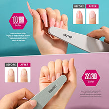 Load image into Gallery viewer, Nail File Buffer, Teenitor Gel nail file Set Professional Nail Buffer File Block Natural Manicure File Nail Polisher Washable Double Sided