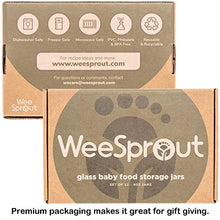 Load image into Gallery viewer, WeeSprout Glass Baby Food Storage Jars - 12 Set, 4 oz Baby Food Jars with Lids, Freezer Storage, Reusable Small Glass Baby Food Containers, Microwave & Dishwasher Friendly, for Infants & Babies