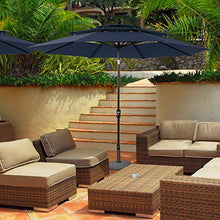 Load image into Gallery viewer, PHI VILLA 10ft Patio Umbrella Outdoor 3 Tier Vented Table Umbrella with 8 Sturdy Ribs (Dark Blue)