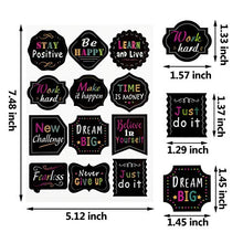 Load image into Gallery viewer, 240 Pieces Inspiring Planner Stickers Inspirational Quote Stickers Motivational Encouragement Stickers for Laptop Book Phone Car Luggage Bike (Black)