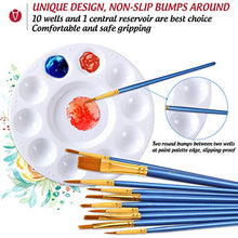 Load image into Gallery viewer, DUGATO Paint Brushes Palettes Set, 2 Packs/20pcs Round Pointed Tip Nylon Hair Brushes with 5 Paint Trays for Acrylic Watercolor Oil Gouache Tempera and Body Painting