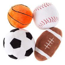 Load image into Gallery viewer, Hey! Play! My First Sports Bag Playset- Plush Soccer, Baseball, Basketball & Football for Babies, Infants & Toddlers- Gift Set with Storage Bag