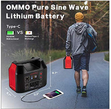 Load image into Gallery viewer, OMMO Portable Power Station, 555Wh Outdoor Solar Generator, 150000mAh Lithium Battery Pack with Pure Sine Wave 110V/500W AC Outlet, PD 60W for Camping, Power Cut, CPAP, Emergency