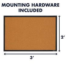 Load image into Gallery viewer, Quartet Cork Board Bulletin Board, 2' x 3' Framed Corkboard, Black Frame, Decorative Hanging Pin Board, Perfect for Home Office Decor, Home School Message Board or Vision Board (MWDB2436-BK)