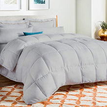 Load image into Gallery viewer, All-Season – Luxury Egyptian Cotton Oversized King 116x98 Size Down Alternative Quilted Comforter Set (1 Comforter + 2 Pillow Cover Sham), 500 GSM Microfiber Fill - Machine Washable, Silver Grey Solid
