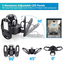 Load image into Gallery viewer, Led Garage Industrial-Lamp 80W, Deformable Workshop Super-Bright High-Bay Light-Lamp with 4 Adjustable Panels, E27/E26 Shop Ceiling Lights with Sensor, 8000LM,White