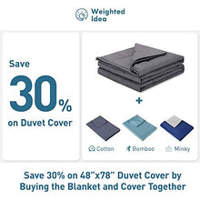 Load image into Gallery viewer, Weighted Idea Cool Weighted Blanket Twin Size 15 lbs Adults (48''x78'', 100% Natural Cotton, Grey)