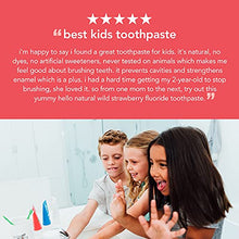 Load image into Gallery viewer, Hello Natural Wild Strawberry Flavor Fluoride Kids Toothpaste, Vegan and SLS Free, ADA Approved, For Ages 2 and Up, 4.2 Ounce (Pack of 4)