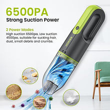 Load image into Gallery viewer, Handheld Vacuum Cleaner Cordless, UOKIER Hand Vacuum&Air Blower 2-in-1, Mini Portable Hand Held Vac with 6500PA Strong Suction Rechargeable Li-ion Battery for Pet Hair, Home and Car, 2 Speeds