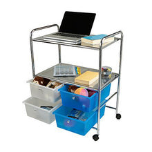Load image into Gallery viewer, Mind Reader Rolling Utility Cart, 25 Inch, Silver 4 Drawer