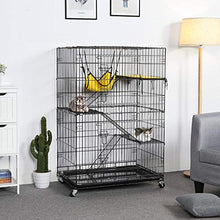 Load image into Gallery viewer, YAHEETECH Collapsible Large 3-Tier Metal Wire Pet Cat Kitten Ferret Chinchilla Cage Playpen Crate Enclosure Kennel Cat Home on Wheels Indoor Outdoor 3X Ramp Ladders/1x Hammock