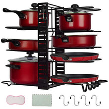 Load image into Gallery viewer, Pensar Pots and Pans Organizers for Cabinet, Adjustable Pot Organizer Rack under Cabinet, Pan Organizer with 8 Tiers & 3 DIY Methods, Lid Kitchen Cabinet Organizer