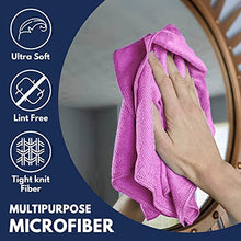 Load image into Gallery viewer, USANOOKS Microfiber Cleaning Cloth - 50 Pcs (12x12 in) - Cleaning Rags - Microfiber Towels for Cars - Softer and More Absorbent - Lint Free Cloth
