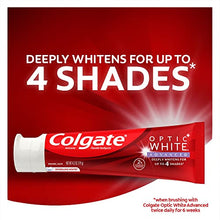 Load image into Gallery viewer, Colgate Optic White Advanced Teeth Whitening Toothpaste with Fluoride, 2% Hydrogen Peroxide, Sparkling White - 3.2 Ounce (3 Pack)