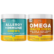 Load image into Gallery viewer, Ready Pet Go! Omega 3 & Allergy Chews for Dogs | Probiotics & Allergy Immune Supplements for Itch & Allergy Relief | Fish Oil for Dog Shedding, Skin Allergy, Itch Relief | 90 Chews Each
