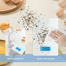 Load image into Gallery viewer, KOIOS USB Rechargeable Food Scale, 33lb/15Kg Kitchen Scale Digital Weight Grams and oz for Cooking Baking, 1g/0.1oz Precise Graduation, Waterproof Tempered Glass, 6 Weight Units, Tare Function