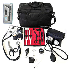 Load image into Gallery viewer, ASATechmed Nurse Starter Kit Stethoscope Blood Pressure Monitor and More - 18 Pieces Total (Black)