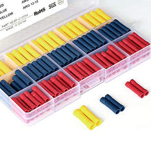 Load image into Gallery viewer, ELECFUN 200pcs 10-22AWG Assorted Butt Splice Crimp Connectors, Insulated Electrical Straight Wire Terminal Connectors