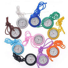Load image into Gallery viewer, Hemobllo Nurse Fob Watch - Nurse Hanging Pocket Watch Fob Watch for Nurses Quartz Watches Nursing Watch with Silicone Case and Adjustable Lanyard (Black, Lanyard Color: Random)