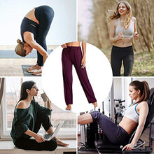 Load image into Gallery viewer, Envlon Women's Lounge Pants with Pockets Elastic Waist Stretch Running Workout Sweatpants Burgundy