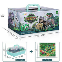 Load image into Gallery viewer, TEMI Dinosaur Toy Figure w/ Activity Play Mat & Trees, Educational Realistic Dinosaur Playset to Create a Dino World Including T-Rex, Triceratops, Velociraptor, Perfect Gifts for Kids, Boys & Girls