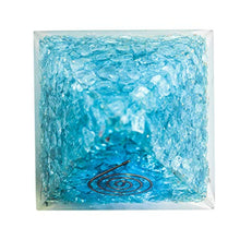 Load image into Gallery viewer, Orgone Pyramid – Emf Protection Anxiety Relief Crystals and Healing Stones Aquamarine Energy Generator Chakra Healing Crystals Handmade Orgonite Pyramid for – Sleep Aid Smudge Kit Reiki Supplies