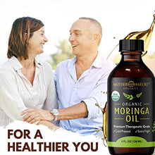 Load image into Gallery viewer, Moringa Oil - Organic USDA Certified, 100% Pure, Cold Pressed & Unrefined Vegan Oil - Natural Moisturizer for Skin, Face, Body & Hair - Great For Fine Lines, Wrinkles - by Mother Nature Organics (4 Ounce)