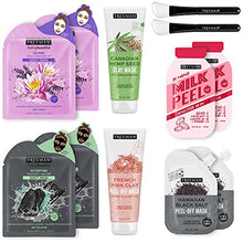 Load image into Gallery viewer, Freeman Facial Mask Anniversary Collection, Face Sheet Masks and Peels for Skincare, Pore Clearing Charcoal, Pink Clay, Lavender, Exfoliating Lactic Acid, Vitamin E for Sensitive Skin, Set of 12